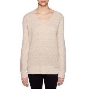 Magaschoni Mohair Blend V Neck sweater Blush Small